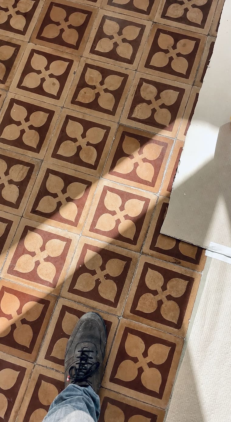 Cementine a quadrifoglio in luce radente