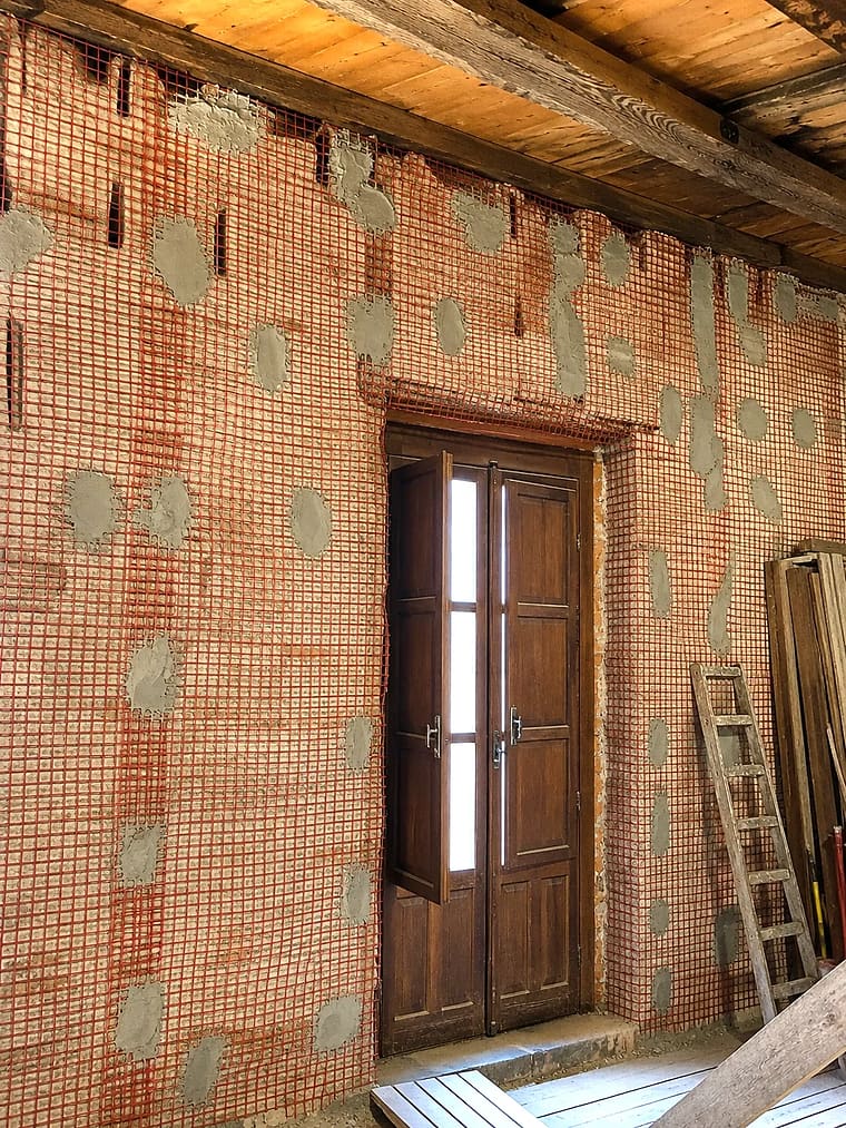 Parete interna con intonaco armato
