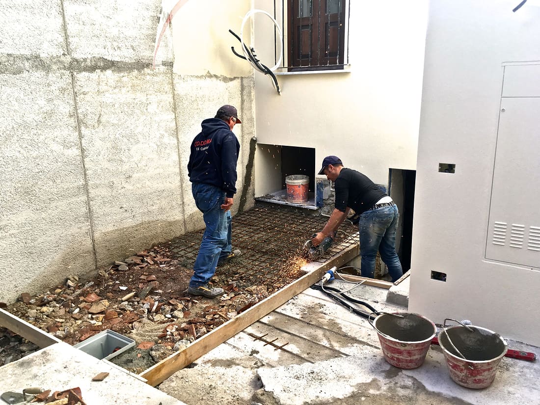 Armatura del cortile in opera